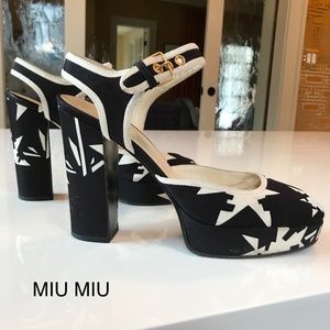 Miu Miu platform fabric pump